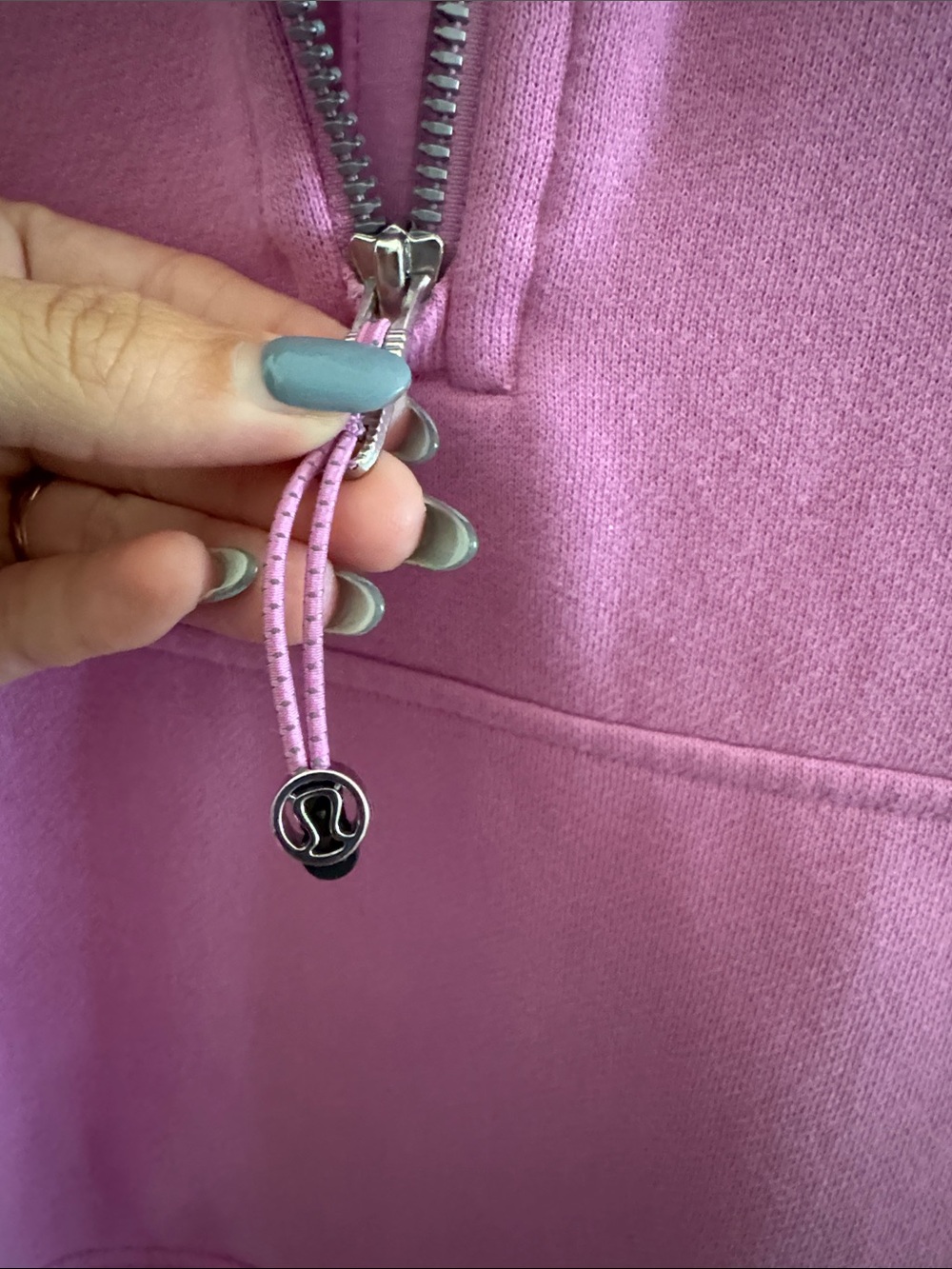Women's Pink Half-Zip scuba Pullover - Picture 4 of 4